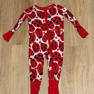 Ladybug Print little sleepies One Piece